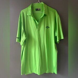 Callaway, OPT-DRI, NEON GREEN, golf polo, poly/elastane, size L